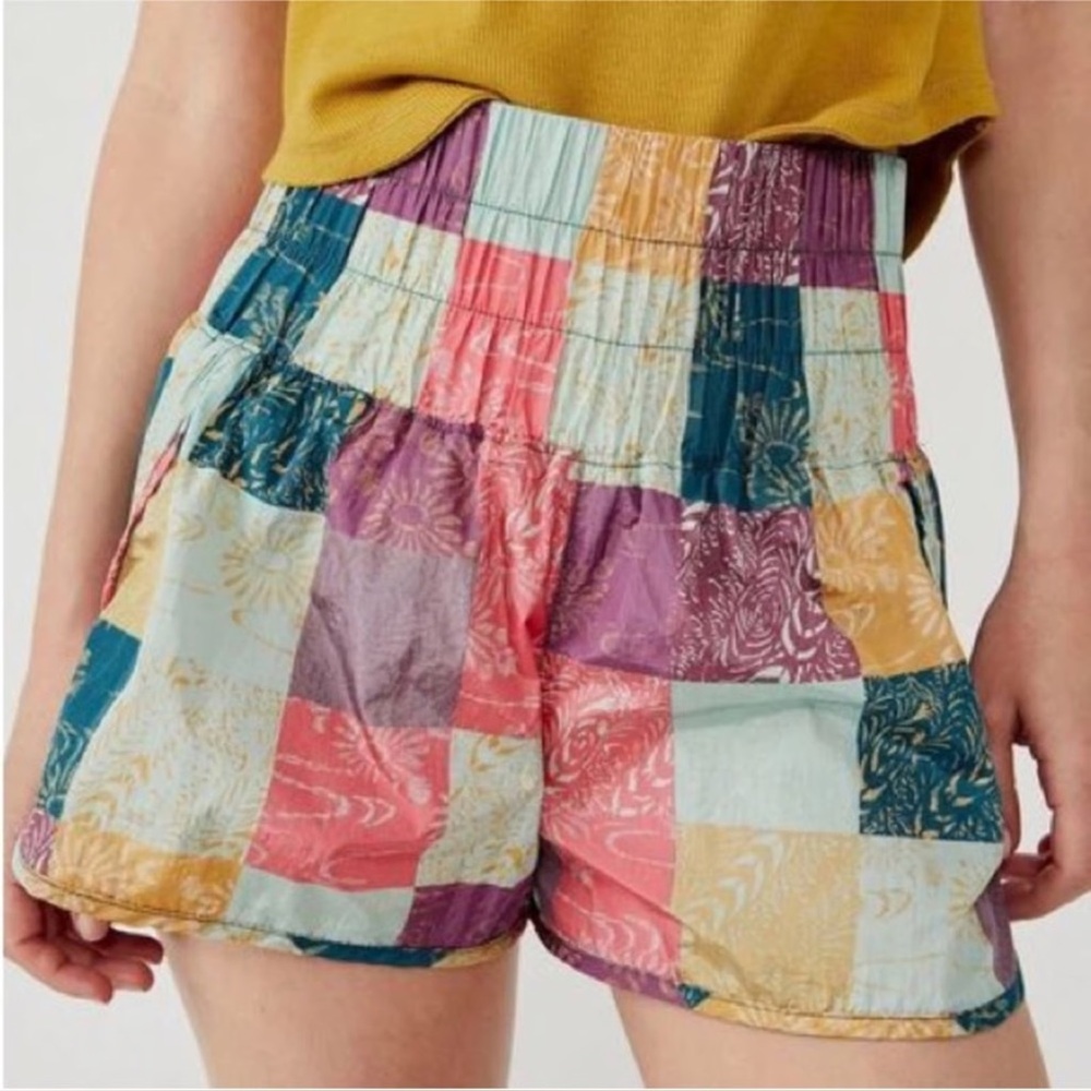 FP Movement by Free People Way Home Patchwork Multicolor Athletic Shorts